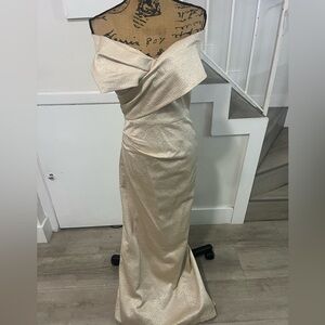 Elegant Strapless Cream Dress